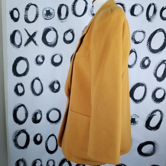 -Vintage 90s Express Gold Mustard Pea coat Jacket - Picture 3 of 8